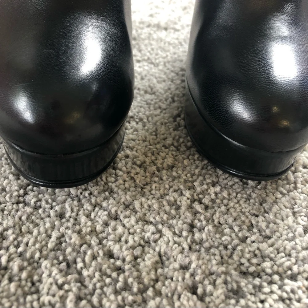 Stuart Weitzman Black Leather Platform‎ Wedge Booties Sz. 5
